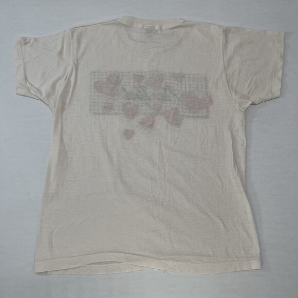 VTG 1980's NEW YORK Hearts Grid Tee/ 18.5" x 24"/ Screen Stars Tag - Picture 5 of 6